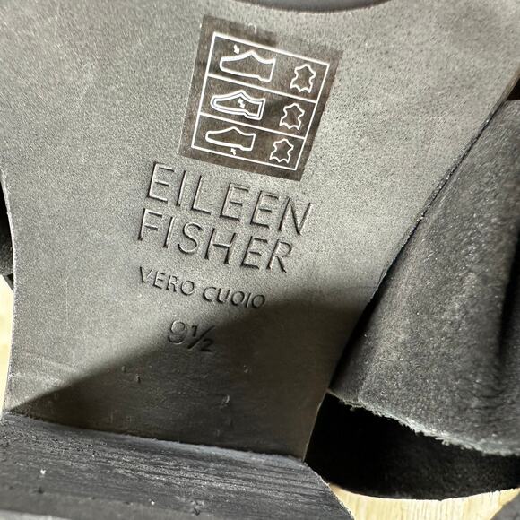 Eileen Fisher Ellis Sandal Black Suede Women's Size 9.5 New Without Box - Picture 7 of 7